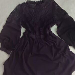 Elegant Purple Lace Dress